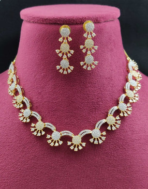 Premium AAA Grade Cubic Zircon/American Diamond Set - Necklace & Earrings