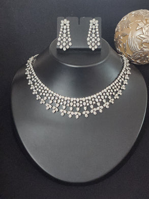 Premium AAA Grade Cubic Zircon / American Diamond Sets - Necklace & Earrings
