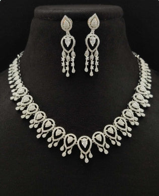 Premium AAA Grade Cubic Zircon/American Diamond Set - Necklace & Earrings