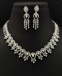 Premium AAA Grade Cubic Zircon/American Diamond Set - Necklace & Earrings