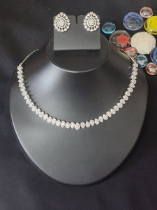 Premium AAA Grade Cubic Zircon/American Diamond Set - Necklace & Earrings