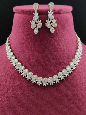 Premium AAA Grade Cubic Zircon/American Diamond Set - Necklace & Earrings