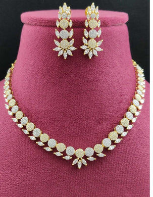 Premium AAA Grade Cubic Zircon/American Diamond Set - Necklace & Earrings