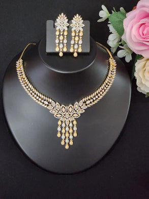Premium AAA Grade Cubic Zircon / American Diamond Sets - Necklace & Earrings