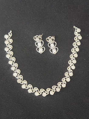 Premium AAA Grade Cubic Zircon / American Diamond Sets - Necklace & Earrings