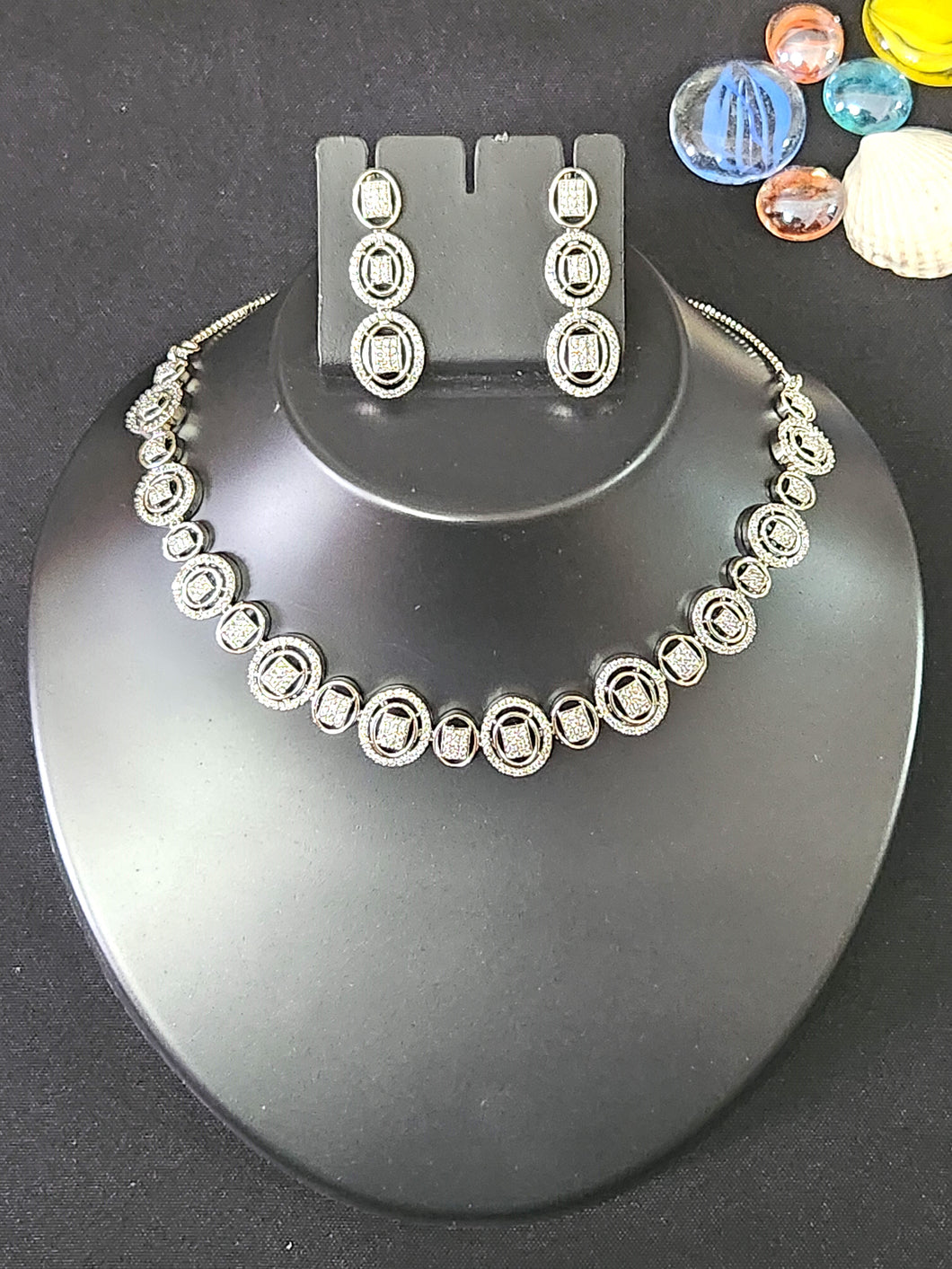 Premium AAA Grade Cubic Zircon / American Diamond Sets - Necklace & Earrings