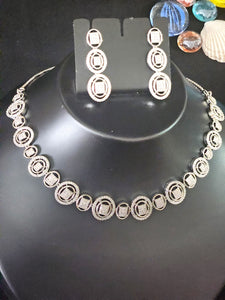 Premium AAA Grade Cubic Zircon / American Diamond Sets - Necklace & Earrings