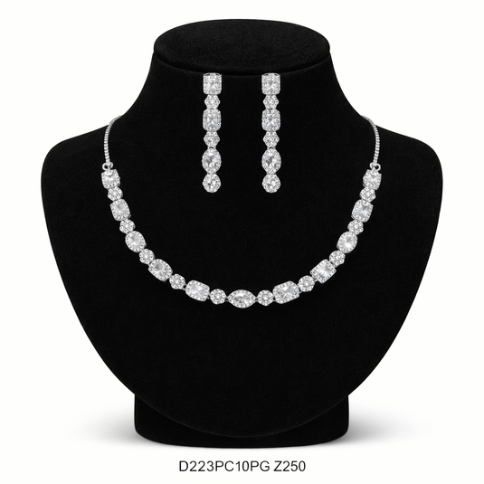 Premium AAA Grade Cubic Zircon / American Diamond Sets - Necklace & Earrings
