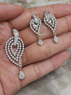 Premium AAA Grade Cubic Zircon/American Diamond Sets - Pendant & Earrings