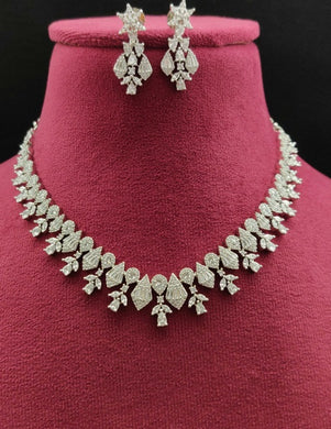 Premium AAA Grade Cubic Zircon/American Diamond Set - Necklace & Earrings