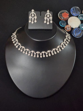 Premium AAA Grade Cubic Zircon / American Diamond Sets - Necklace & Earrings