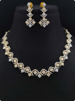 Premium AAA Grade Cubic Zircon/American Diamond Set - Necklace & Earrings
