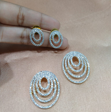 Premium AAA Grade Cubic Zircon / American Diamond Sets - Pendant & Earrings
