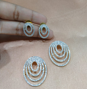Premium AAA Grade Cubic Zircon / American Diamond Sets - Pendant & Earrings