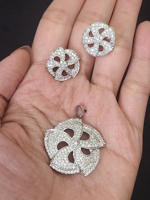 Premium AAA Grade Cubic Zircon/American Diamond Sets - Pendant & Earrings