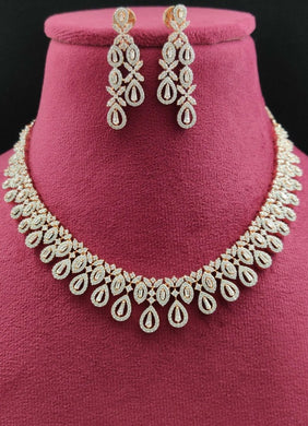 Premium AAA Grade Cubic Zircon/American Diamond Set - Necklace & Earrings