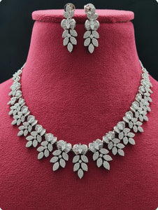 Premium AAA Grade Cubic Zircon/American Diamond Set - Necklace & Earrings