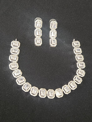 Premium AAA Grade Cubic Zircon / American Diamond Sets - Necklace & Earrings