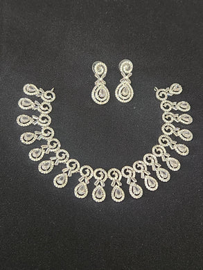 Premium AAA Grade Cubic Zircon / American Diamond Sets - Necklace & Earrings