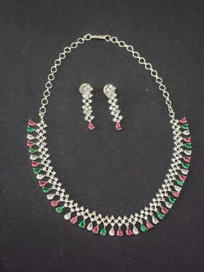 Premium AAA Grade Cubic Zircon / American Diamond Sets - Necklace & Earrings