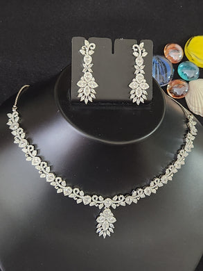 Premium AAA Grade Cubic Zircon / American Diamond Sets - Necklace & Earrings
