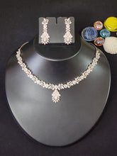 Load image into Gallery viewer, Premium AAA Grade Cubic Zircon / American Diamond Sets - Necklace &amp; Earrings