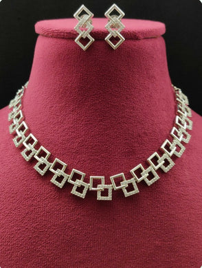 Premium AAA Grade Cubic Zircon / American Diamond Sets - Necklace & Earrings