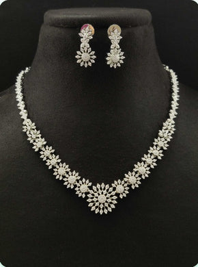 Premium AAA Grade Cubic Zircon / American Diamond Sets - Necklace & Earrings