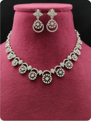 Premium AAA Grade Cubic Zircon / American Diamond Sets - Necklace & Earrings