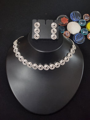 Premium AAA Grade Cubic Zircon / American Diamond Sets - Necklace & Earrings