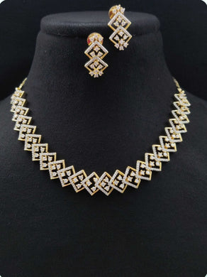 Premium AAA Grade Cubic Zircon / American Diamond Sets - Necklace & Earrings