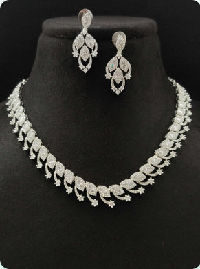 Premium AAA Grade Cubic Zircon / American Diamond Sets - Necklace & Earrings