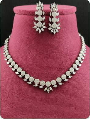 Premium AAA Grade Cubic Zircon / American Diamond Sets - Necklace & Earrings