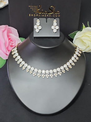 Premium AAA Grade Cubic Zircon / American Diamond Sets - Necklace & Earrings