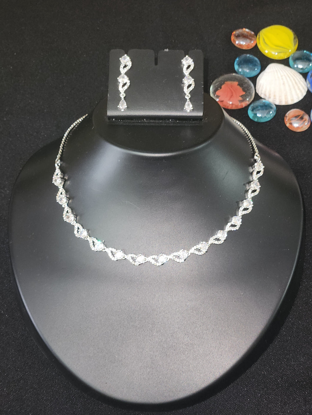 Premium AAA Grade Cubic Zircon / American Diamond Sets - Necklace & Earrings