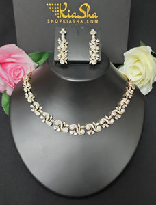 Premium AAA Grade Cubic Zircon / American Diamond Sets - Necklace & Earrings