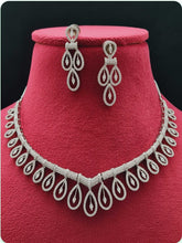 Load image into Gallery viewer, Premium AAA Grade Cubic Zircon/American Diamond Set - Necklace &amp; Earrings