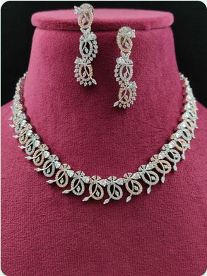 Premium AAA Grade Cubic Zircon / American Diamond Sets - Necklace & Earrings