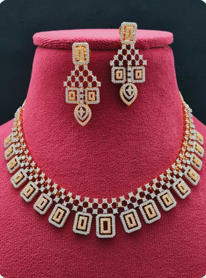 Premium AAA Grade Cubic Zircon / American Diamond Sets - Necklace & Earrings