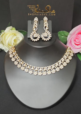 Premium AAA Grade Cubic Zircon / American Diamond Sets - Necklace & Earrings