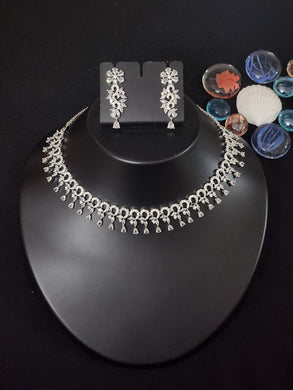 Premium AAA Grade Cubic Zircon / American Diamond Sets - Necklace & Earrings