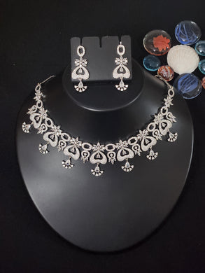 Premium AAA Grade Cubic Zircon / American Diamond Sets - Necklace & Earrings