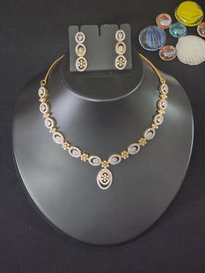 Premium AAA Grade Cubic Zircon / American Diamond Sets - Necklace & Earrings