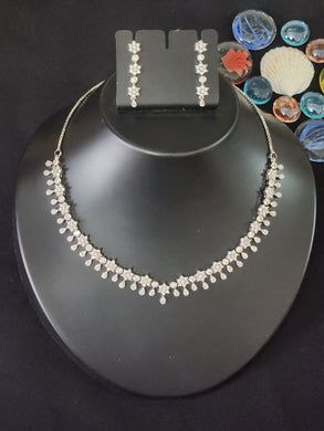 Premium AAA Grade Cubic Zircon / American Diamond Sets - Necklace & Earrings