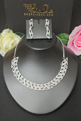 Premium AAA Grade Cubic Zircon / American Diamond Sets - Necklace & Earrings