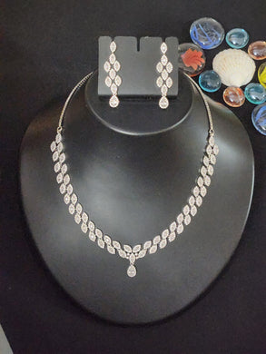 Premium AAA Grade Cubic Zircon / American Diamond Sets - Necklace & Earrings