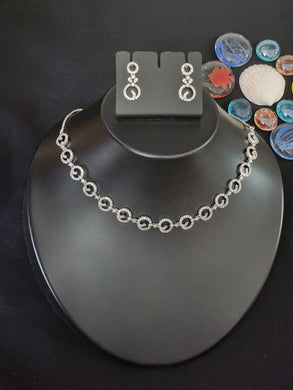 Premium AAA Grade Cubic Zircon / American Diamond Sets - Necklace & Earrings