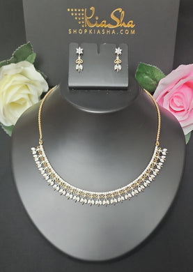 Premium AAA Grade Cubic Zircon / American Diamond Sets - Necklace & Earrings