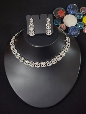 Premium AAA Grade Cubic Zircon / American Diamond Sets - Necklace & Earrings