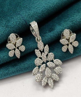 Premium AAA Grade Cubic Zircon/American Diamond Sets - Pendant & Earrings